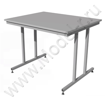 Стол металлический с деревянной столешницей СМ-06 1000x800 (01С058)
