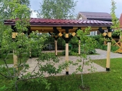 Коннекторы для беседки из бруса 100×100 мм, угол крыши 15°
